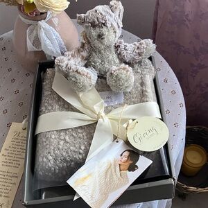 Plush Teddy Bear and Blanket Gift Set